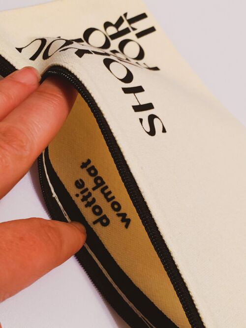 Motivational monochrome canvas pouch /coin purse /pencil case /zip bag â€˜ you should just go for itâ€™