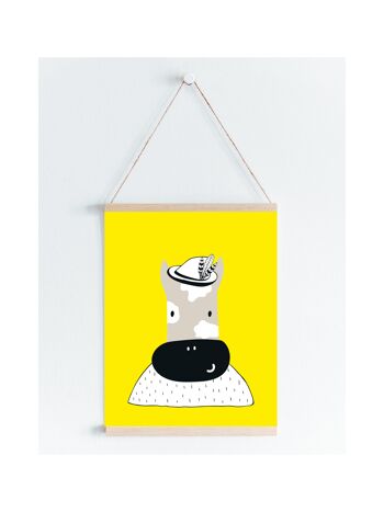 Dapper Cow Nursery enfants imprimer A5, A4, A3 Wall Art Scandi Style - A4 2