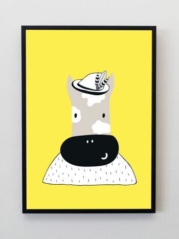 Dapper Cow Nursery enfants imprimer A5, A4, A3 Wall Art Scandi Style - A4 3