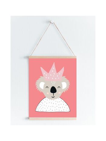 Koala Princess Nursery enfants imprimer A5, A4, A3 Wall Art Scandi Style - A3 1