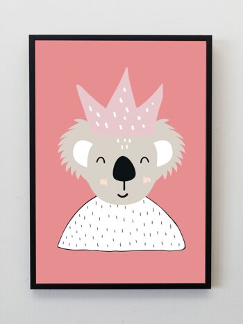 Koala Princess Nursery enfants imprimer A5, A4, A3 Wall Art Scandi Style - A3 3