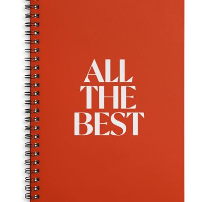 All the best rotes, drahtgebundenes A4- oder A5-Notizbuch Wahlweise mit festem oder weichem Einband. - A4 - Fester Einband