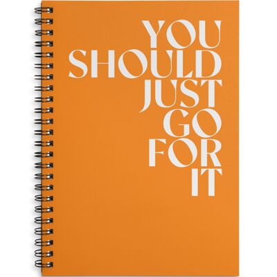 You should just go for it orange A4 or A5 wire bound notebook Choice of Hard or Soft Cover. - A5 - Hard Cover