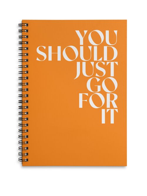 You should just go for it orange A4 or A5 wire bound notebook Choice of Hard or Soft Cover. - A4 - Soft Cover