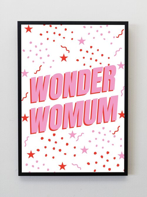 Wonder Womum Motherâ€™s Day A5, Wall Art | typography print - A4