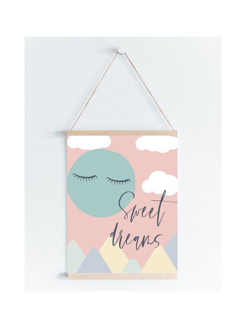 Sweet dreams pastel rainbow A5, A4, A3 Print wall art perfect for nursery or play room. - A5
