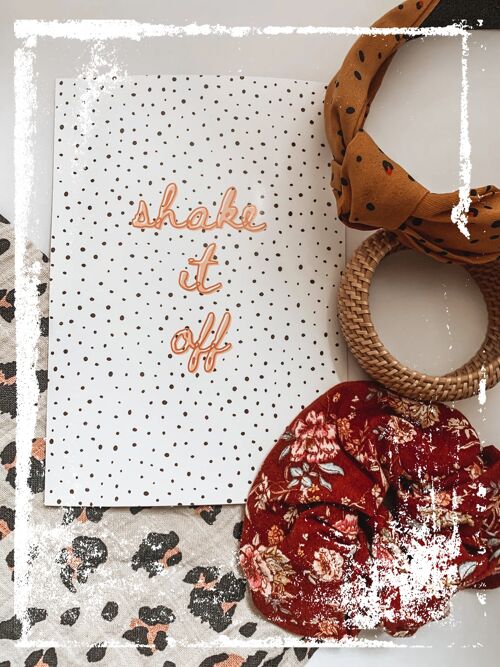 Shake it off A5, A4, A3 Print wall art in a spotty typography style. - A5