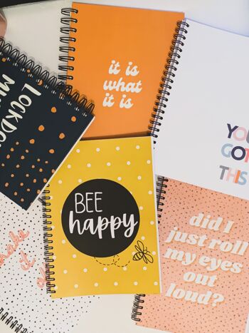 Cahier à spirale Bee Happy A4 ou A5 Choix de couverture rigide ou souple. - A5 - Couverture rigide 3