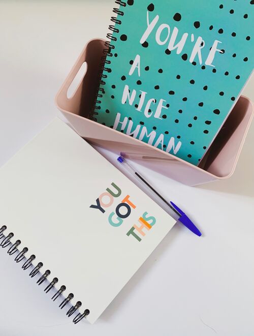 You Got This A4 or A5 wire bound notebook Choice of Hard or Soft Cover. - A5 - Soft Cover