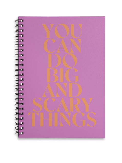You can do big and scary things purple and orange A4 or A5 wire bound notebook Choice of Hard or Soft Cover. - A4 - Hard Cover