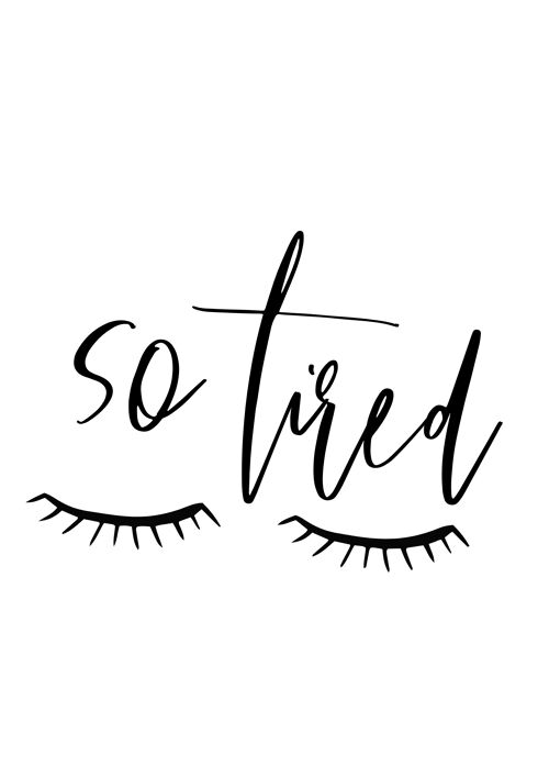 So tired black and white print poster. Bedroom wall art eyelashes and typography A5, A4 , A3 sizes availabl - A5