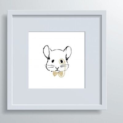 Têtes d'animaux "La souris" - Illustration dessinée à la main