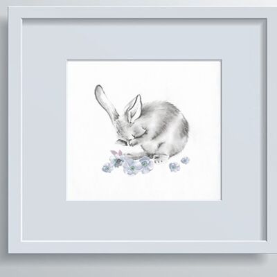Bunny Print no.3 - Hand-drawn Illustration
