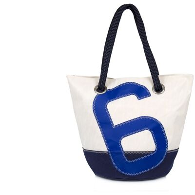 Sandige Handtasche aus 100% recyceltem Schleier - Marineblau Nr. 6