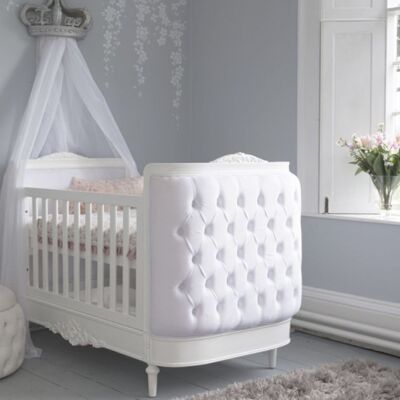 Vienna Cot Bed in white fabric