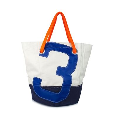 Big tote bag in 100% recycled veil - Navy blue n ° 3