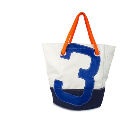 Große Einkaufstasche aus 100% recyceltem Schleier - Marineblau Nr. 3