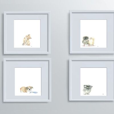 Baby Animals Set of 4 - Hand-drawn Illustration