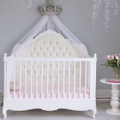 Ophelia Cot Bed 3 in 1 White Fabric