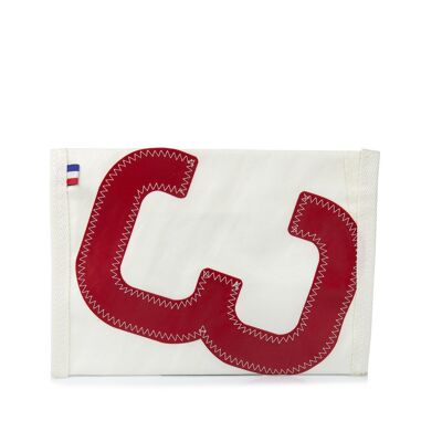 Zipped pouch in 100% recycled veil - Red n ° 3