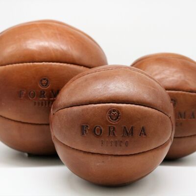 Vintage-Retro-Medizinball aus Echtleder - 5kg