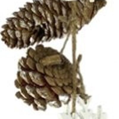 Fionda Decoratie Kerst - Ghirlanda Pigna Fiocco Di Neve | 75 cm | Cinghia di fissaggio extra lunga per materiali naturali | Spirito