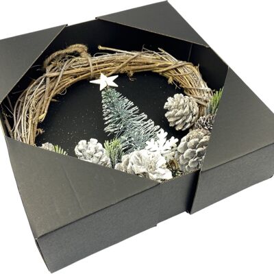 Kerstkrans in rattan - Perla | ø 28 cm | Natuurlijke kerst decoratie | Appendiabiti Kerst Krans | Spirito
