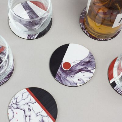 Set of 6 Rising Sun Coasters