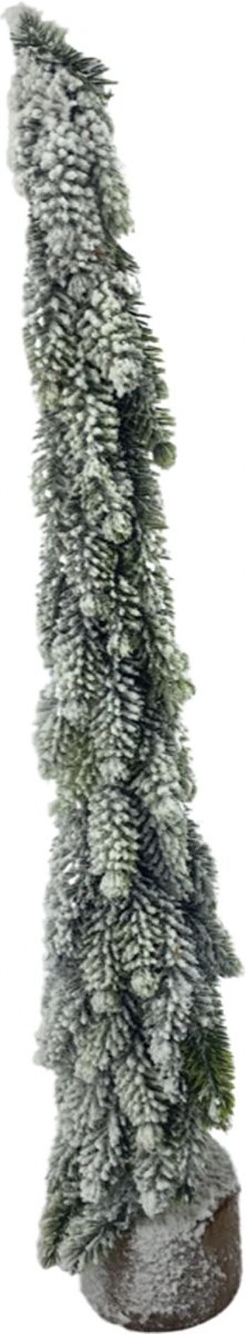Kerstboom op houten voet - Sneeuw | 46cm | sfeervolle kerst decoratie | Décoratif kunst kerstboom | Witte Kerst | Rood 1