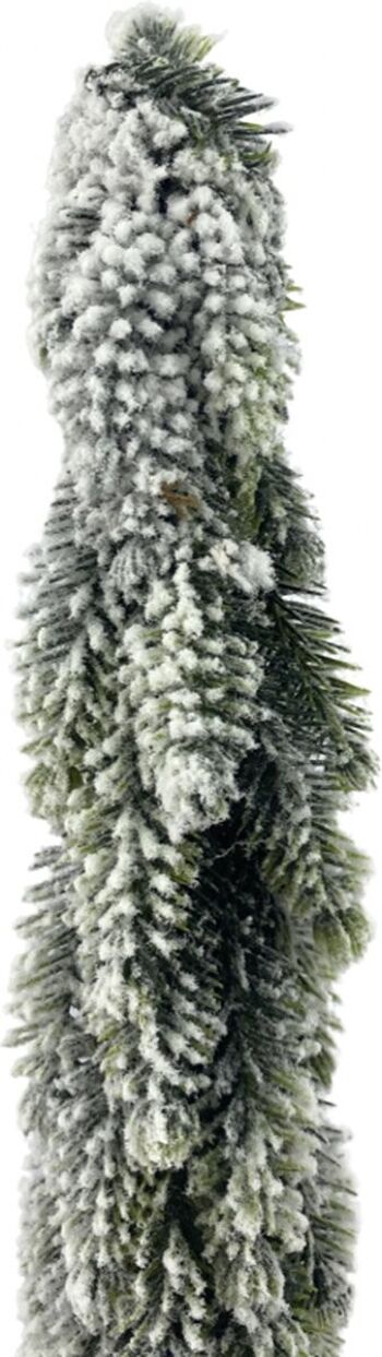 Kerstboom op houten voet - Sneeuw | 46cm | sfeervolle kerst decoratie | Décoratif kunst kerstboom | Witte Kerst | Rood 2