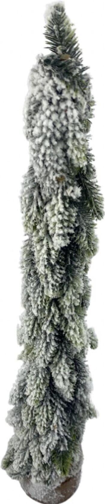 Kerstboom op houten voet - Sneeuw | 46cm | sfeervolle kerst decoratie | Décoratif kunst kerstboom | Witte Kerst | Rood 4