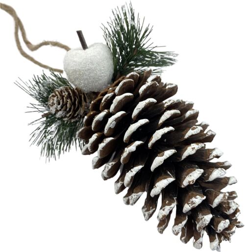 Natuurlijke kersthanger - Dennenappel | 14 cm | Decoratieve kerst hanger gemaakt uit natuurlijke materialen | Landelijke kerst decoratie | Bruin