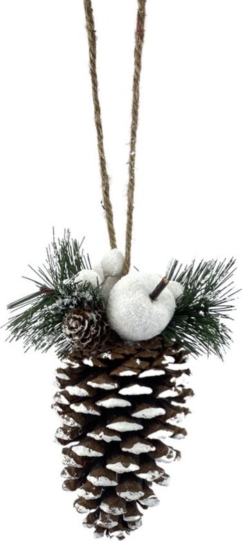 Natuurlijke kersthanger - Dennenappel | 14 centimètres | Décoratif kerst hanger gemaakt uit natuurlijke materialen | Landelijke kerst decoratie | Bruin 2