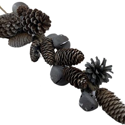 Landelijke kerst decoratie hanger- Garland Pinecone | 55 cm | Sfeervolle kerst versiering | Natuurlijke materialen | Wit