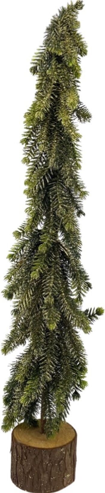 Natuurlijke kunst kerstboom - Boom scintillant | 50cm | Décoratif kunst kerstboom | Paillettes | Houten voet | vert 1