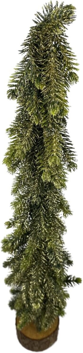 Natuurlijke kunst kerstboom - Boom scintillant | 50cm | Décoratif kunst kerstboom | Paillettes | Houten voet | vert 3