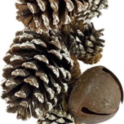 Landelijke kerst decoratie hanger- Garland Pinecone Bell | 55cm | Sfeervolle Kerstversion | Natürliche Materialien | Witz