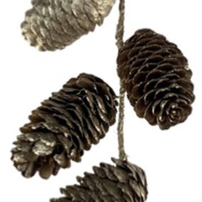Slinger de décoration Kerst - Garland Long Island | 110cm | Extra lange kerst slinger van natuurlijke materialen | Goud
