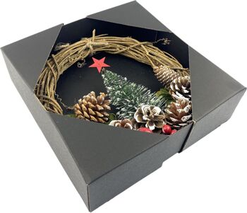 Kerstkrans en rotin - Flocon de neige en pomme de pin | ø 28 cm | Natuurlijke kerst decoratie | Cintre Kerst Krans | Esprit 1