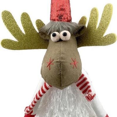 Kerst rendier knuffel zittend - 40 cm