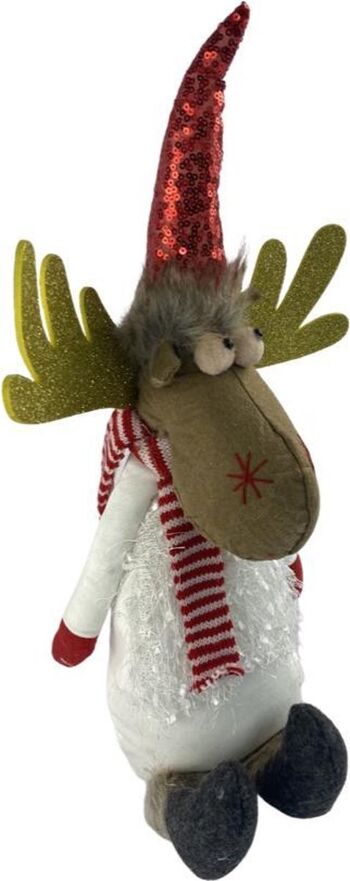 Kerst rendier knuffel zittend - 40 cm 3