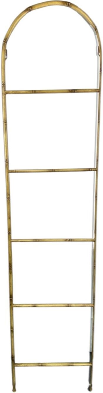 Échelle décorative en métal - Bambou | 173 × 45 cm | Opbergrek gemaakt van metal met natuurlijke uitstraling | Bruin 2
