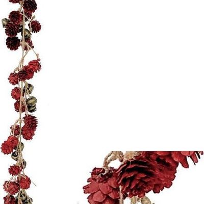 Kerst slinger - rode bessen dennen | 85 cm | Decoratieve kerstmis sliert met dennen effect | Rood