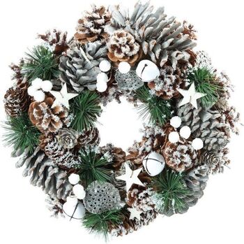 Natuurlijke kerstkrans - Étoile blanche ø 30 cm | Décoratifs kerstkrans gemaakt van natuurlijke materialen | Esprit 4