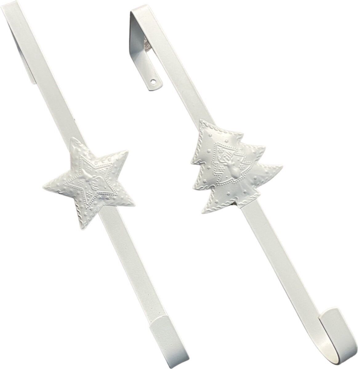 Appendiabiti in metallo - kerstkrans haak set furgone 2 | 10 x 6 x 29 cm | Speciale deurhanger voor over deur | Haak om jouw kerstcadeaus in zak of kerst decoratie aan op te hangen | Spirito