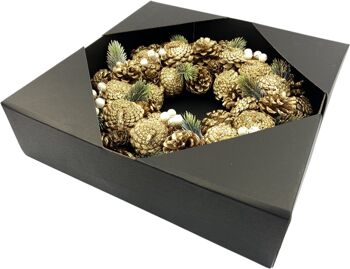 Kerstkrans - Dennenappels | ø 35 cm | Kerstkans décoratifs avec groen et dennenappels | Bruin 1