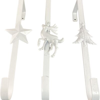 Appendiabiti in metallo - kerstkrans haak - set furgone 3 | 10 x 6 x 29 cm | Speciale deurhanger voor over deur | Haak om jouw kerstcadeaus in zak of kerst decoratie aan op te hangen | Spirito