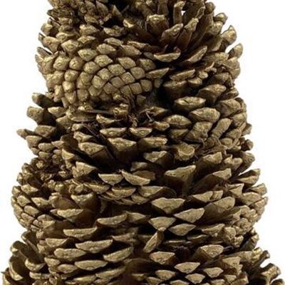 Dennenappel kerstboom - Kegel Tannenzapfen | Ø 18 x 31 cm | Decoratieve gouden mini kerstboom gemaakt van echten dennenappels | Gut