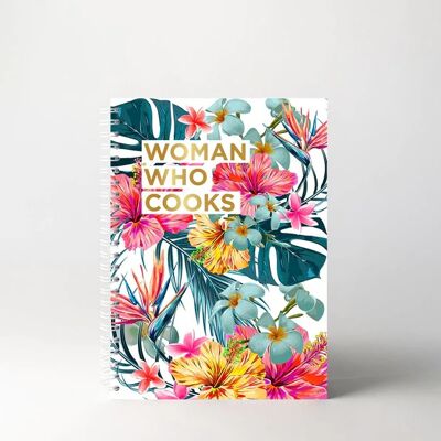 Mujer que cocina - Azul tropical