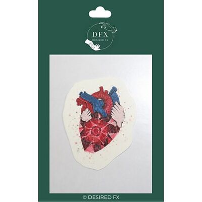 Red heart gems temporary tattoo